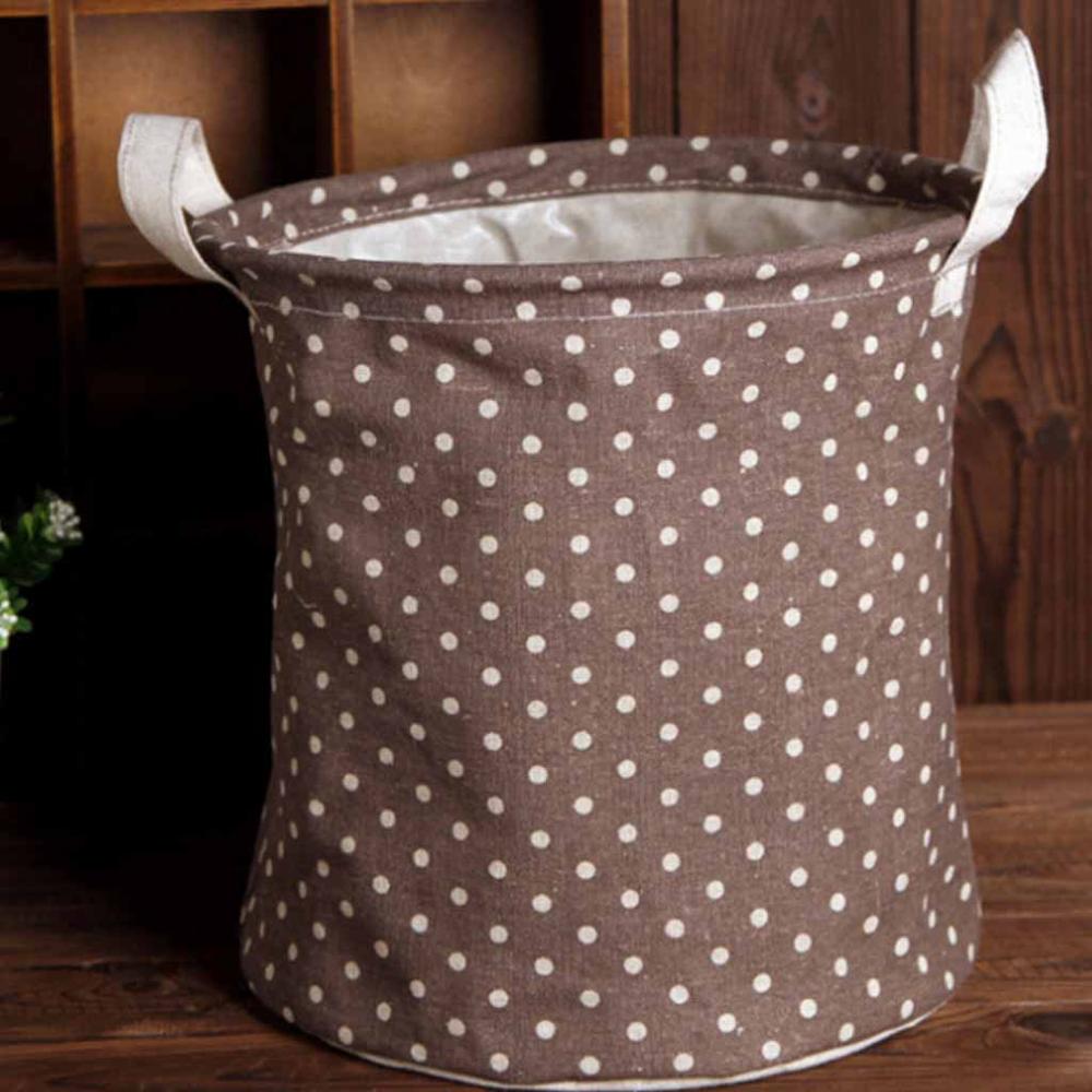 Cesto para ropa sucia, bolsa de lino, cesto para la ropa para lavar cuna para el hogar, bolsas de uso para el hogar, almacenamiento de juguetes plegable 23x26cm: Coffee