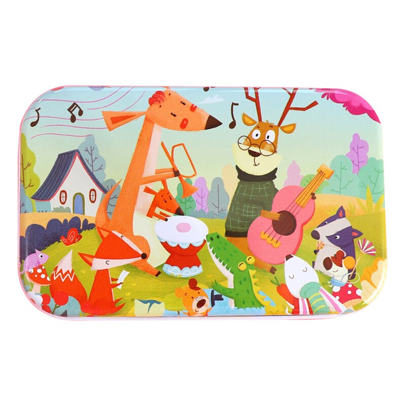 60 Pieces Wooden Puzzle Toys for Children Cartoon Animal Vehicle Wood Jigsaw Baby Montessori Educational Toy Kids Christmas: 360