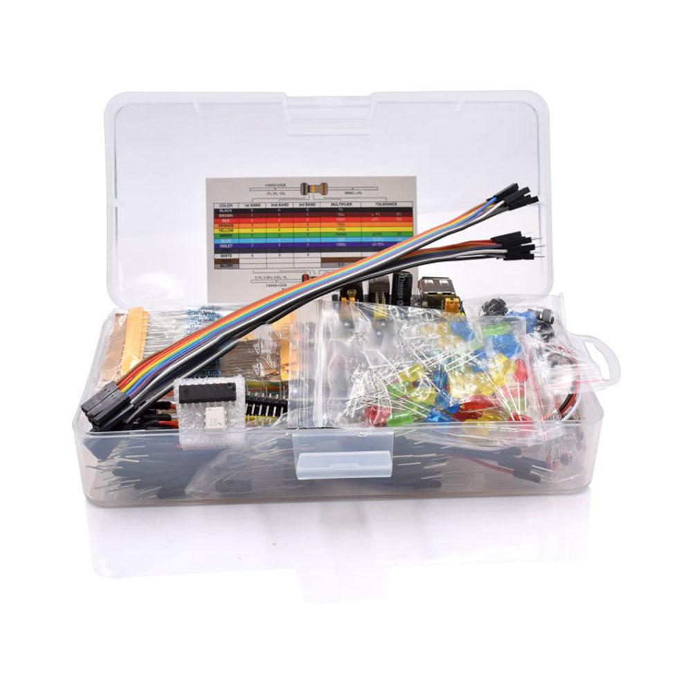 Electronics Component Basic Starter For Arduino Kit With 830 Tie-points Breadboard Cable Resistor Capacitor LED Potentiometer