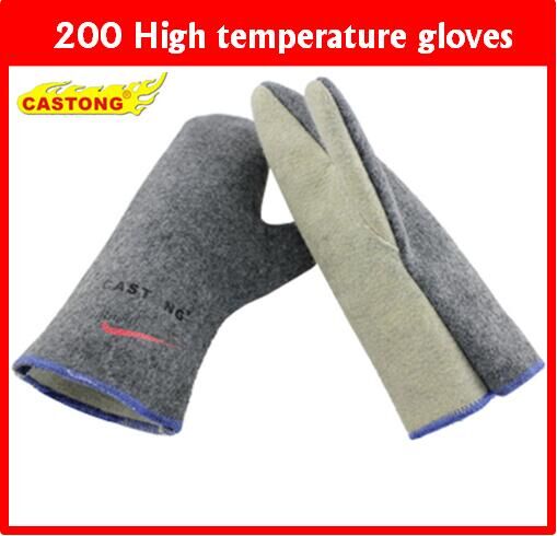 200 Graden Hoge Temperatuur Handschoenen Aramid Isolatie Vlamvertragende Brand Handschoenen Anti-Brandwonden Handschoen