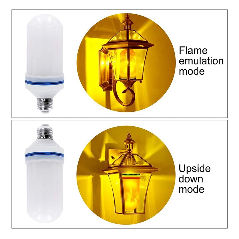 LED Flame Effect Light Bulbs ,4 Modes E26 Base Flickering Flame Light Bulbs for Outdoor Christmas Decoration