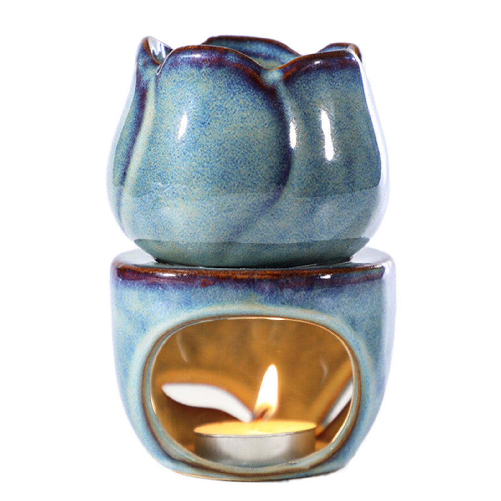 Tulip Incense Burner Aroma Diffuser Ceramic Fragrance Oil Diffuser Incense Burner Resin Incense Holder Home Decor: Default Title