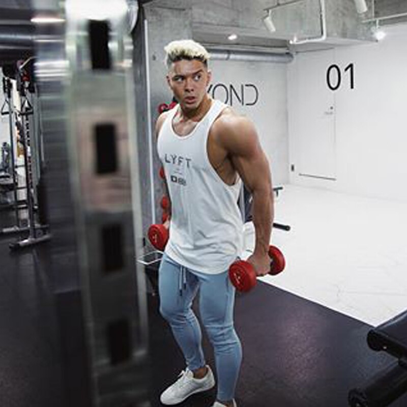Pants men's jogging fitness track pants men's Korean casual slim hit color jogging trousers