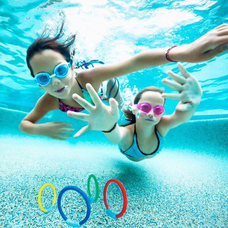 4 stks Onderwater Duiken Ringen Plastic Gooien Speelgoed Kinderen Zwembad Speelgoed Cirkel Training Ringen Zwembad water Game