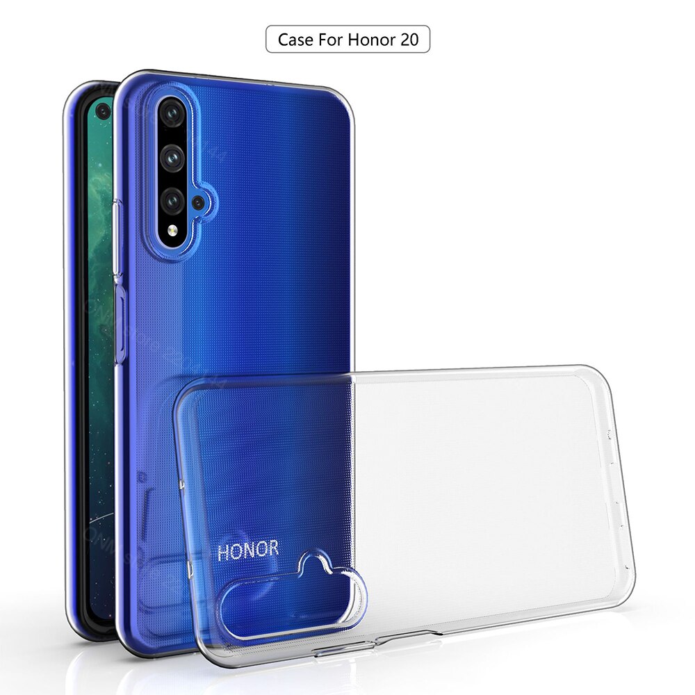 Capinha para huawei honor 20 tpu silicone claro cabido pára-choques caso macio para huawei honor 20 transparente capa traseira