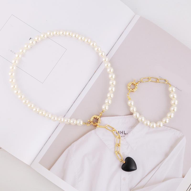 Ensemble collier et Bracelet de perles d&#39;eau fraîche, bijoux de mariée de dubaï, icône de bijoux de fête Unique pour femmes, offre spéciale