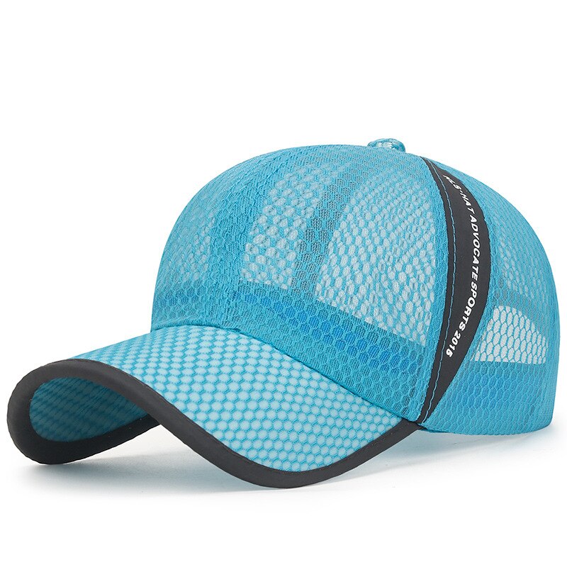 2022 neue männer Mesh Baseball Cap Atmungsaktiv Sommer Caps Papa Hut Outdoor Angeln Hüte Knochen Gorras Hysterese Trucker Cap: Blau