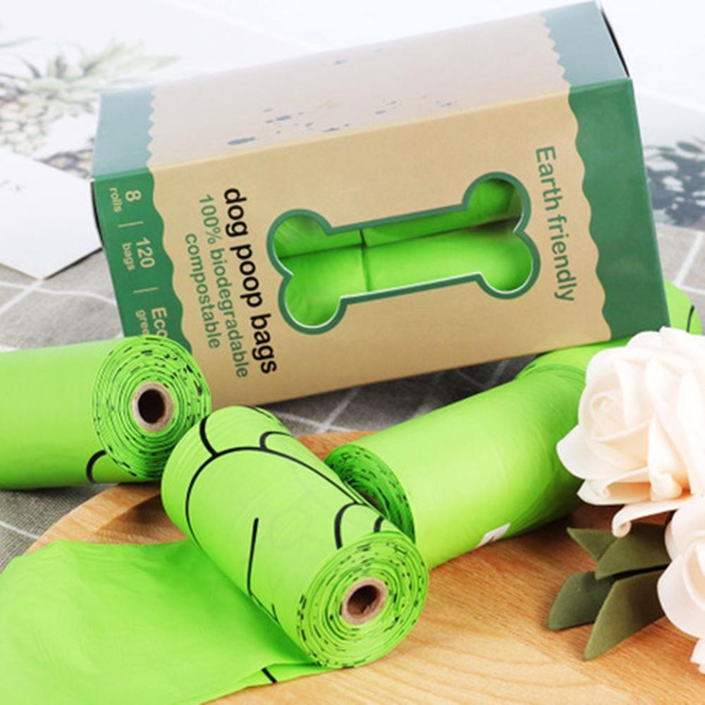 Dog Poop Bags Disposable Pet Waste Bags 120 Count Biodegradable Compostable Poop Bags Refill Rolls，Scented Green Eco-Friendly,