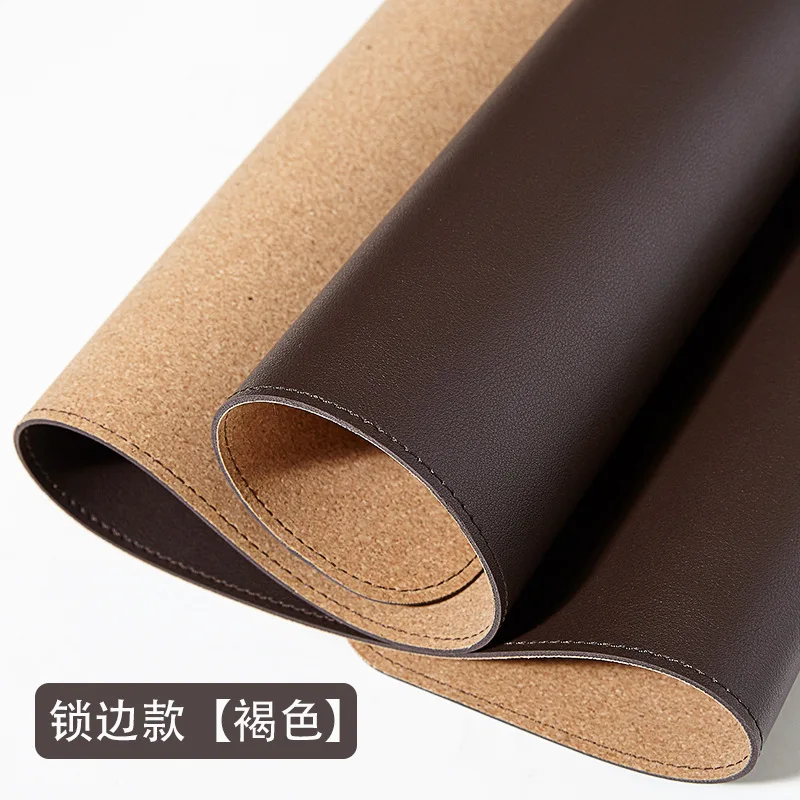 2024New office Mouse Pad 90x45/80x40cm PC Mousepad XXL Computer Waterproof Table Pad PU Leather Large Desk Mat Double-sided: 40x30 cm / Khaki