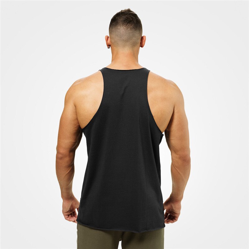 Gilet de Fitness en coton pour hommes, haut imprimé à la , décontracté, sangle fine, vêtements de sport pour la musculation