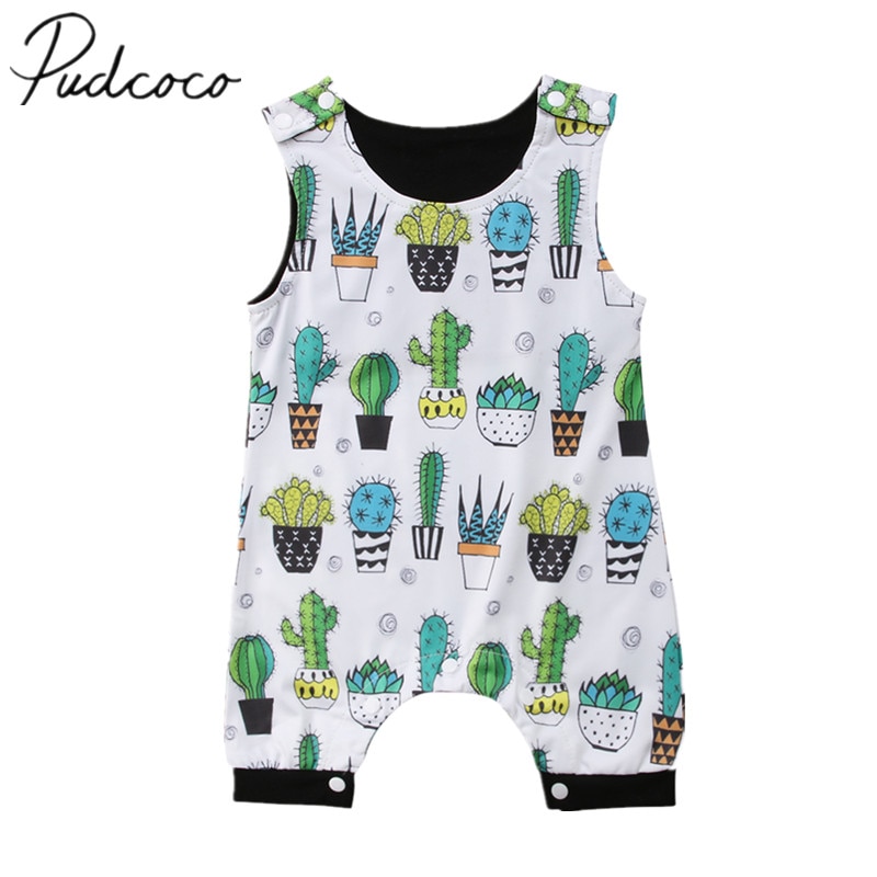 Neue Neugeborenen Kleinkind Baby Jungen Mädchen Blumen- ärmellos Spielanzug Gesamt Kleidung Kaktus Outfit Sommer Sunsuit