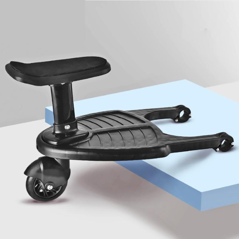 Børnevogn pedal adapter klassiske farver og enkel holdbar trailer scooter stand hjælpeplade med sæde