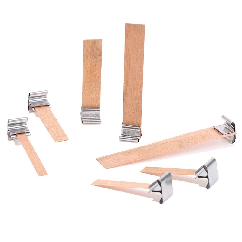 20Pcs Wooden Candles Wick with Sustainer Tab Candle Wick Core for Candle