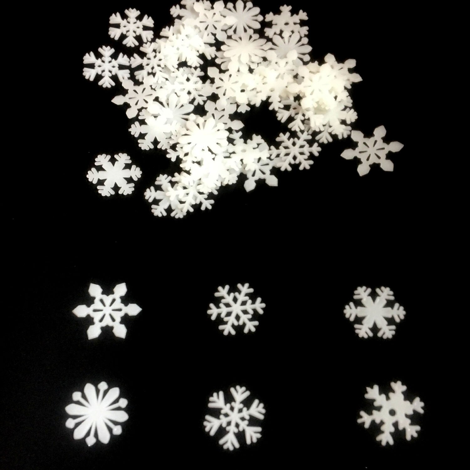 Besegad 50PCS Luminous Glow in the Dark 3D Snowflake Shape Wall Window Decoration Decals Stickers for Home Bedroom