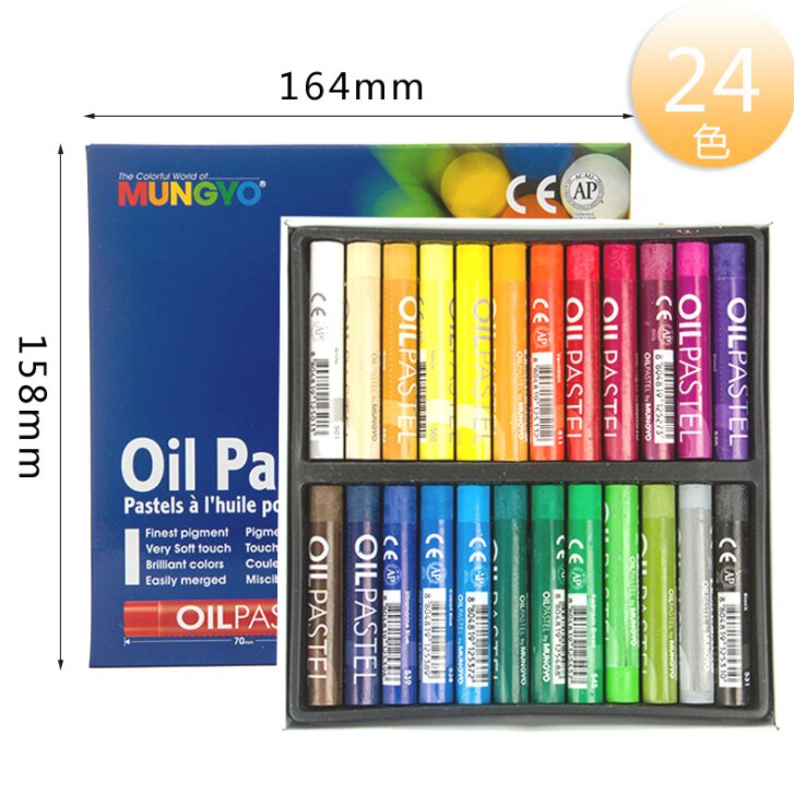 12/24 farbe Korea Fluoreszierende metallisch Kreide Berufs Mittlere und Schwere Öl Pastell Weiche Kreide Holz Kasten Graffiti Pinsel: 24Farben