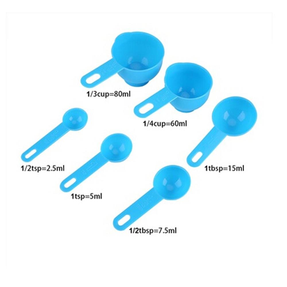 7 Stks/set Maatbeker Container Set Uitloop En Stapelbaar Lepels Kits Plastic Thee Koffie Keukengerei Bakken Tools