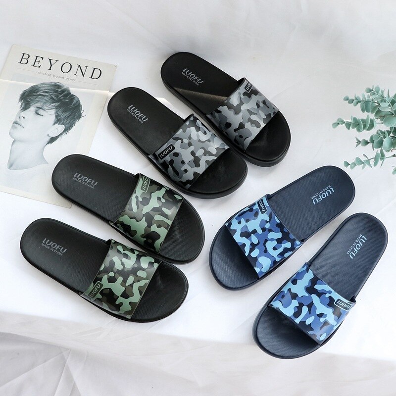 EVA – pantoufles d'été antidérapantes pour hommes, chaussures de Camouflage pour la maison