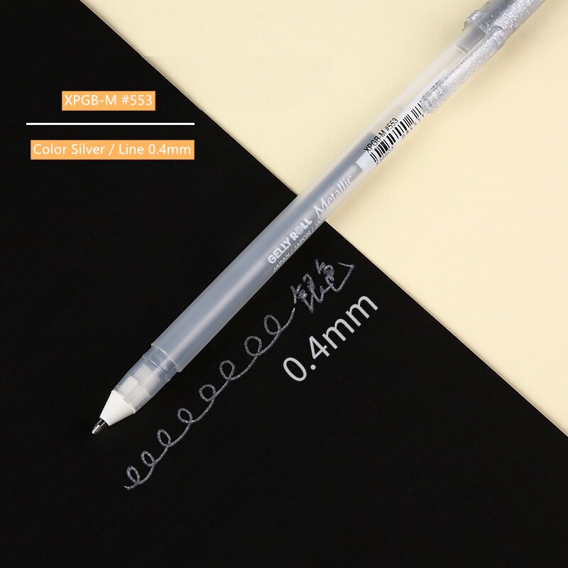 Sakura-rotulador de Color blanco, dorado y plateado, rotulador de pintura para dibujo, arte, papelería japonesa, suministros para oficina y escuela, H6499: Silver