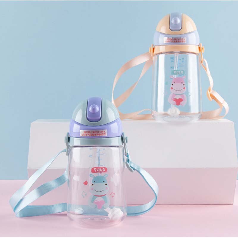 Babybekers duurzame draagbare kinderbeker met rietje waterfles met touw pasgeboren drinkbeker waterkoker voor baby's