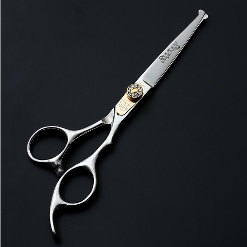 6.0 inch hair Scissors 9CR hairdressing scissors baber scissors cutting thinning styling tool: white cut scissor