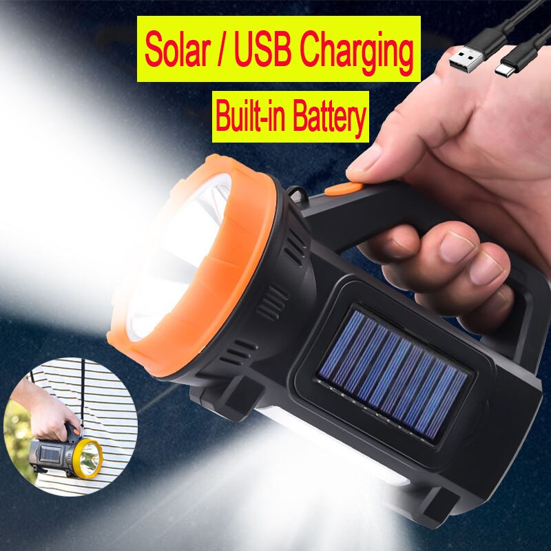 Luz LED de Trabajo Portátil de 250W, lámpara de trabajo recargable por USB, reflector a prueba de agua con luz lateral, linterna