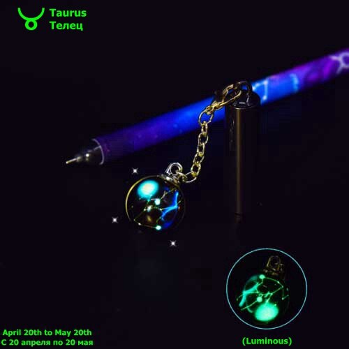Nette Zwölf Konstellationen Leucht Sternzeichen Horoskop Astrologie Anhänger 0,5mm Gel Stift für Büro Schule Schreibwaren: Taurus