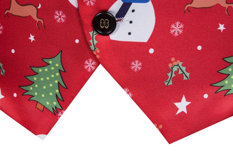 Year Christmas Vest Men Brand V Neck Slim Fit Sleeveless Vest Waistcoat Men Xmas Party Wedding Gilet Costume Homme XXL