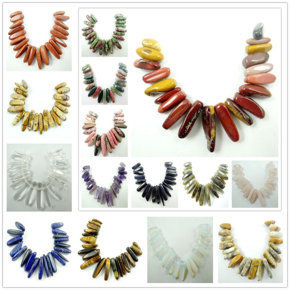 Pietra naturale Cristallo di Quarzo fluorite Turchesi lapis Perle di occhio di tigre del pendente per i Monili di diy che fanno la collana Accessorie20pcs