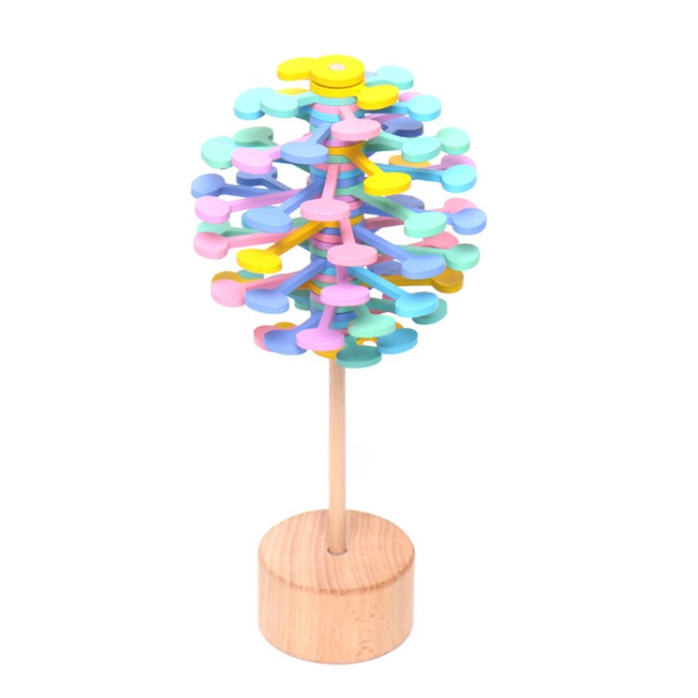 Wooden Obsessive-Compulsive Adult Decompression Stick Artifact Office Decoration Toys Rotating Lollipop