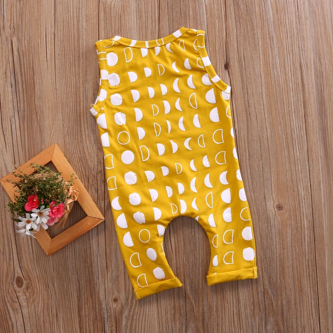 Mouwloze crescent moon Patroon Rompertjes Voor Baby Boy Meisjes