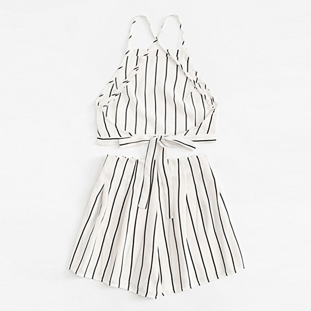 Yoga Sport Suit Women Gym Clothes Fitness Running Tracksuit Women's Applique Bandage Strap Crop Cami Top With Shorts Set #C