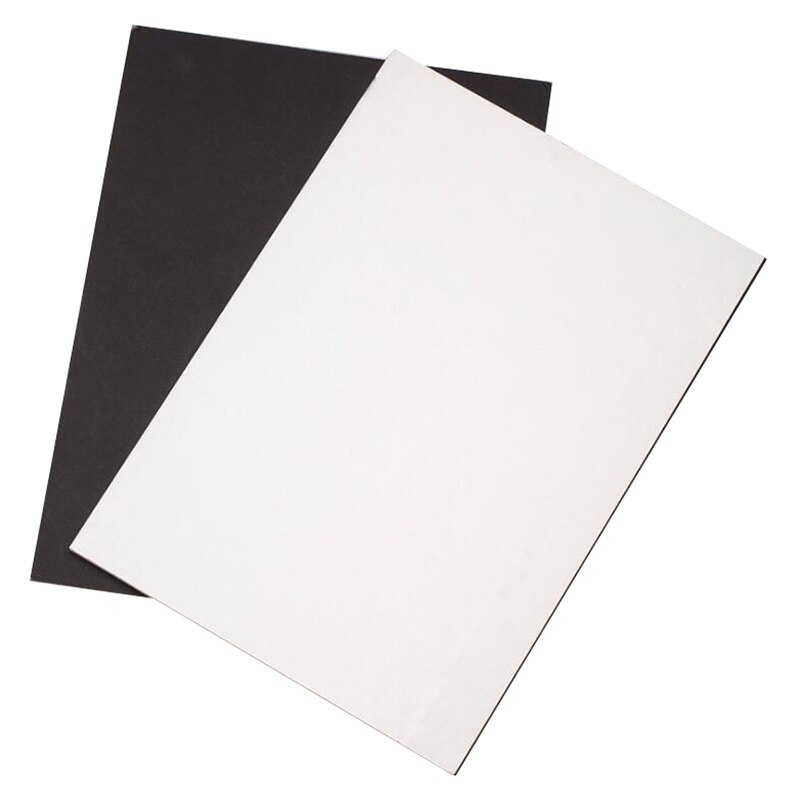 2 uds A4 fotografía Cartón plegable doble cara blanco negro plata mate Luz de relleno Reflector absorber papel reflectante grueso C