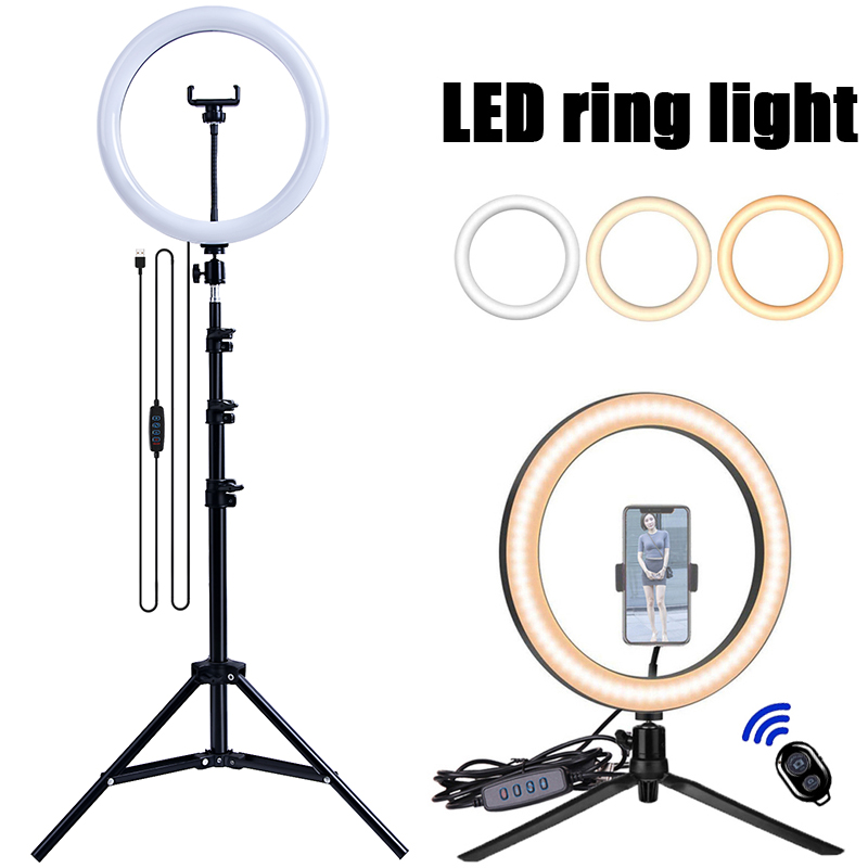 33cm led selfie ringlampa fotograferingslampor varm kall lampa med stativ dimbar usb-ringlampa för tiktok video live fyllningslampa