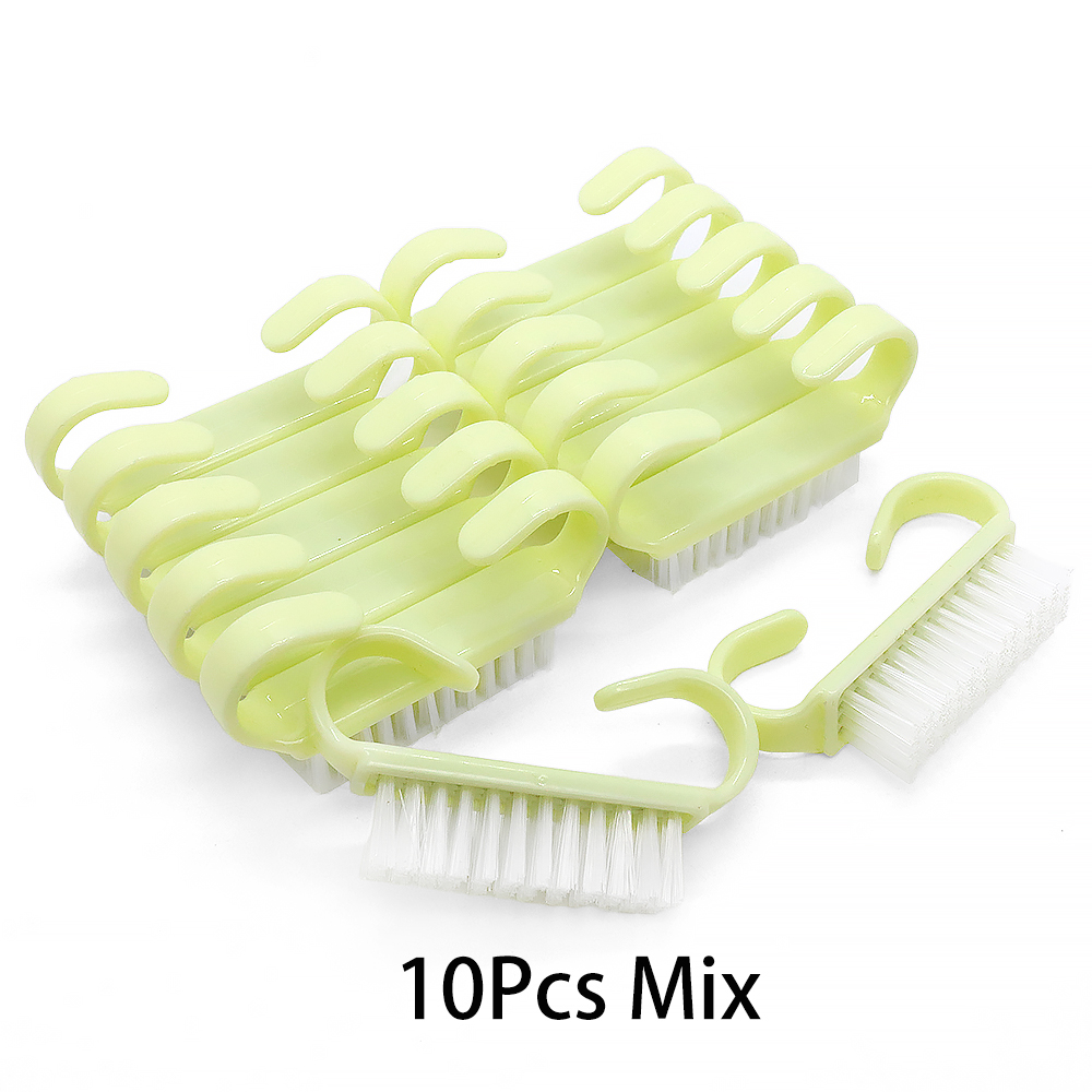 10/20/50/100 Stuks Handgreep Nagelborstel Vingernagel Scrub Schoonmaken Nagelborstels Cleaner Nail scrubber Bulk Voor Mannen Vrouwen JEARLYU: Oranje