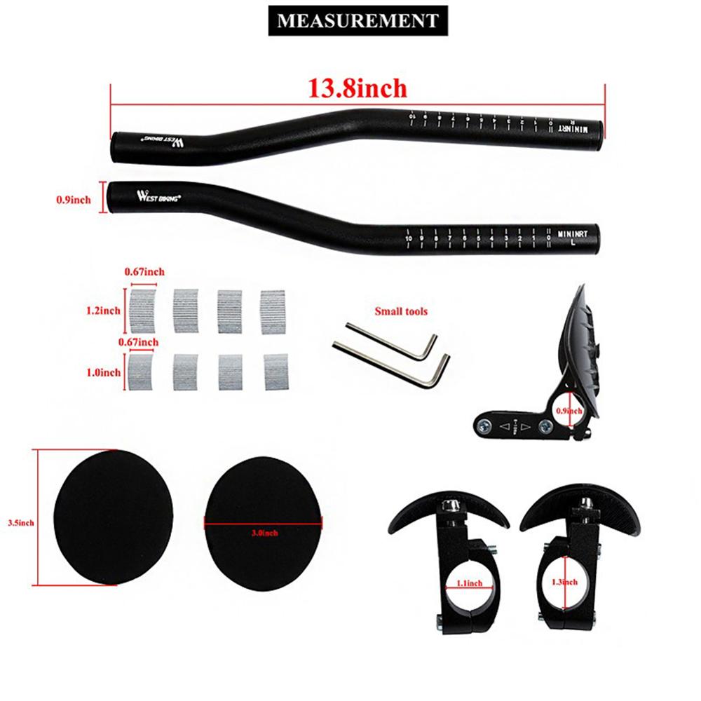 Bicycle Rest TT Handlebar Clip on Aero Bars Handlebar Extension Triathlon Aerobars Tri Bars MTB Road Bike Cycling Rest Handlebar