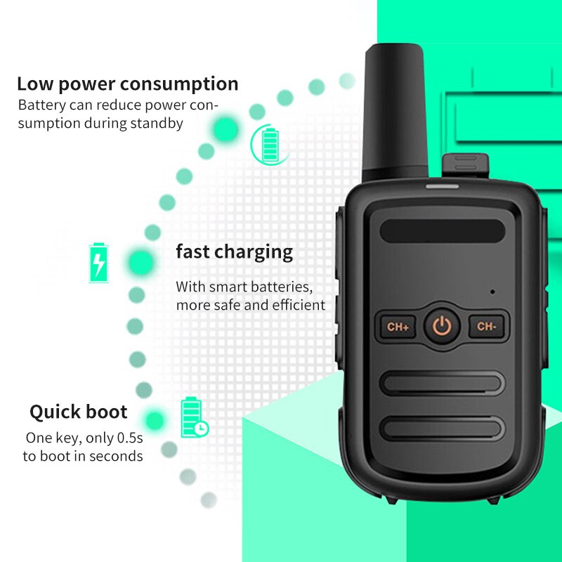 Professionele Mini Walkie Talkie Radio Station Transceiver Ultra-Dunne Ultra-Kleine Walkie-Talkie Twee Manier Radio Voor