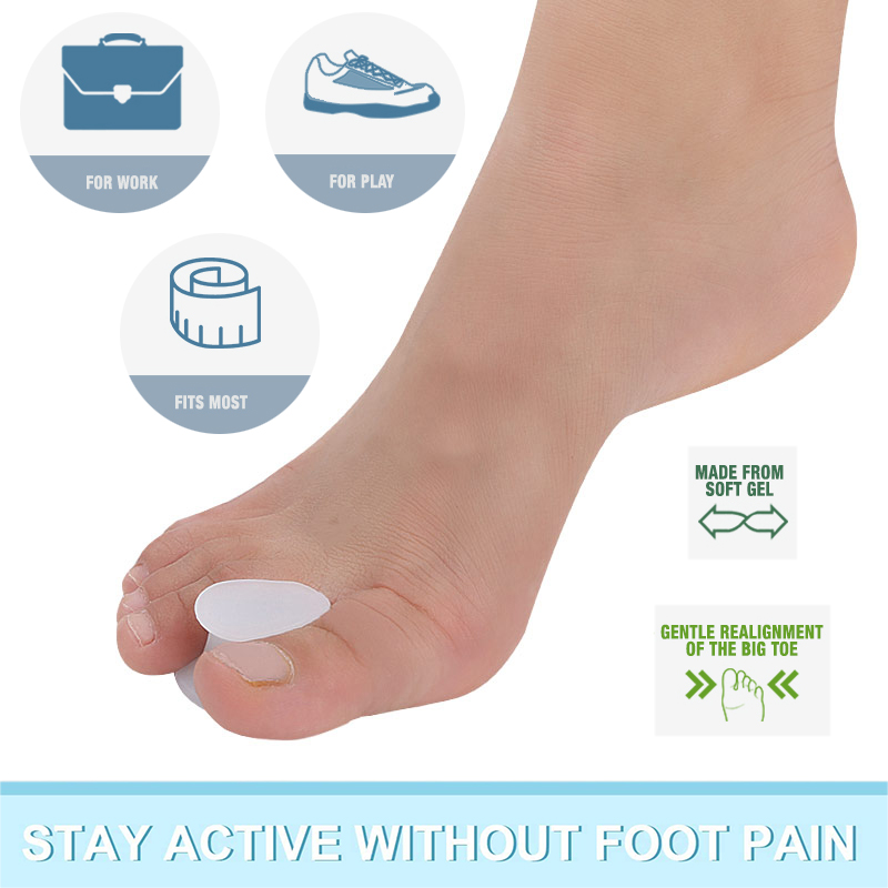 Pexmen 2/4/10Pcs Gel Toe Separator Hallux Valgus Bunion Corrector Straightener Soft Silicone Toe Protector Spacer Foot Care Tool