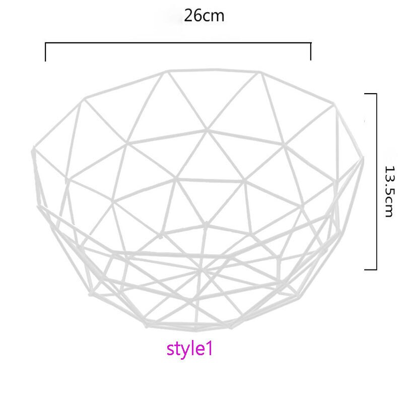 Cesta oco de frutas, cesta de frutas para cozinha, tigela, acessórios domésticos, organizador de petiscos, cestas de armazenamento de alimentos: Style1 White