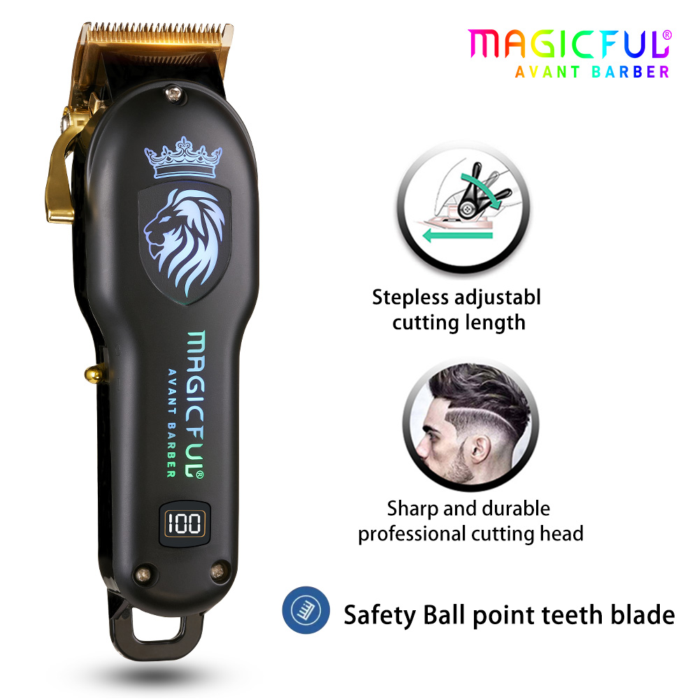 MAGICFUL Professionele Tondeuse Oplaadbare Elektrische Trimmer Voor Mannen Baard Kids Kapper Snijmachine Kapsel Machine