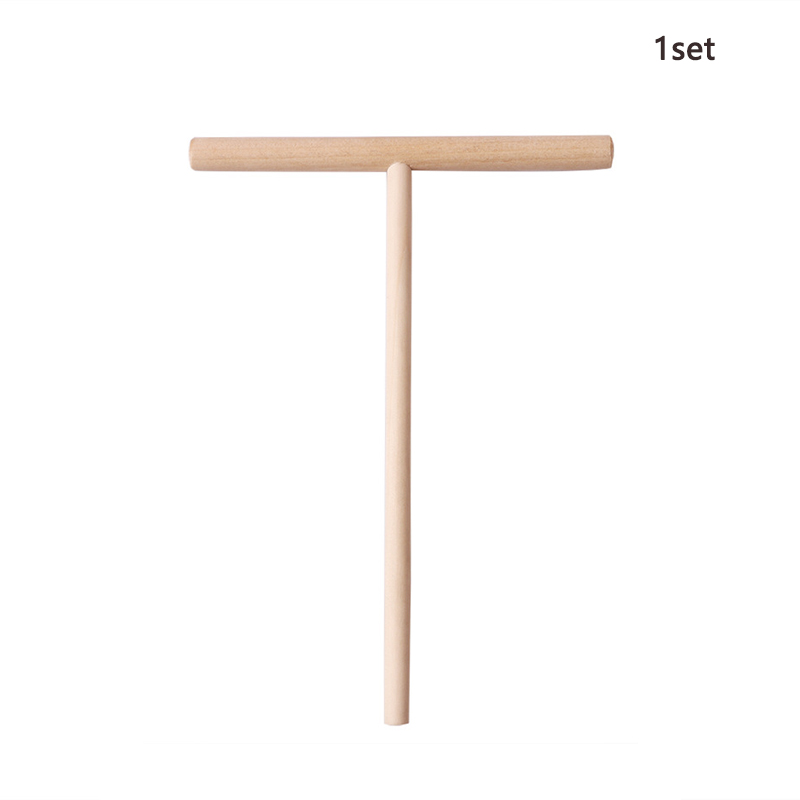 Utensilio de cocina para hacer crepes y tortitas, esparcidor de madera para Pizza, palo desmontable, utensilios para hornear Pasta: 1 set