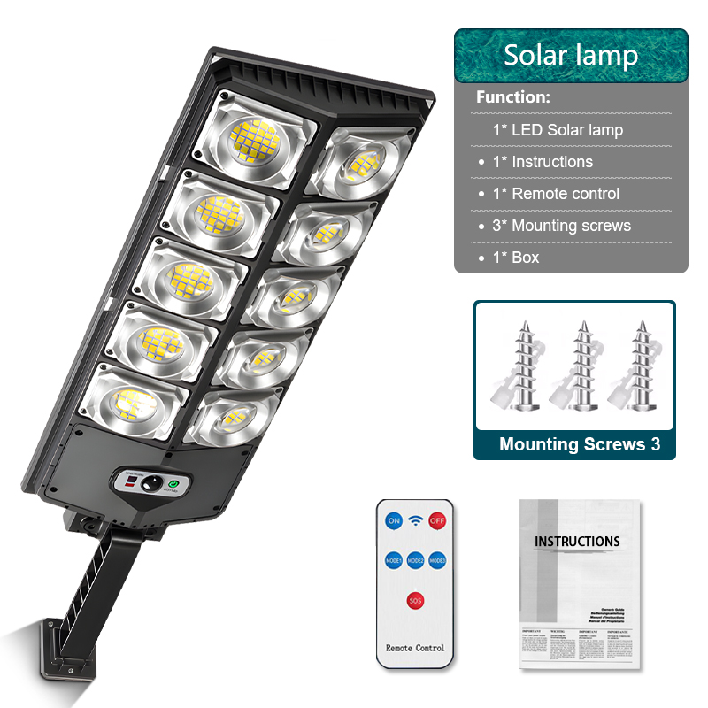LED-buitenverlichting op zonne-energie Waterdicht 1000LM Superheldere wandlamp met bewegingssensor Afstandsbediening Tuinstraatverlichting Garage: Default Title