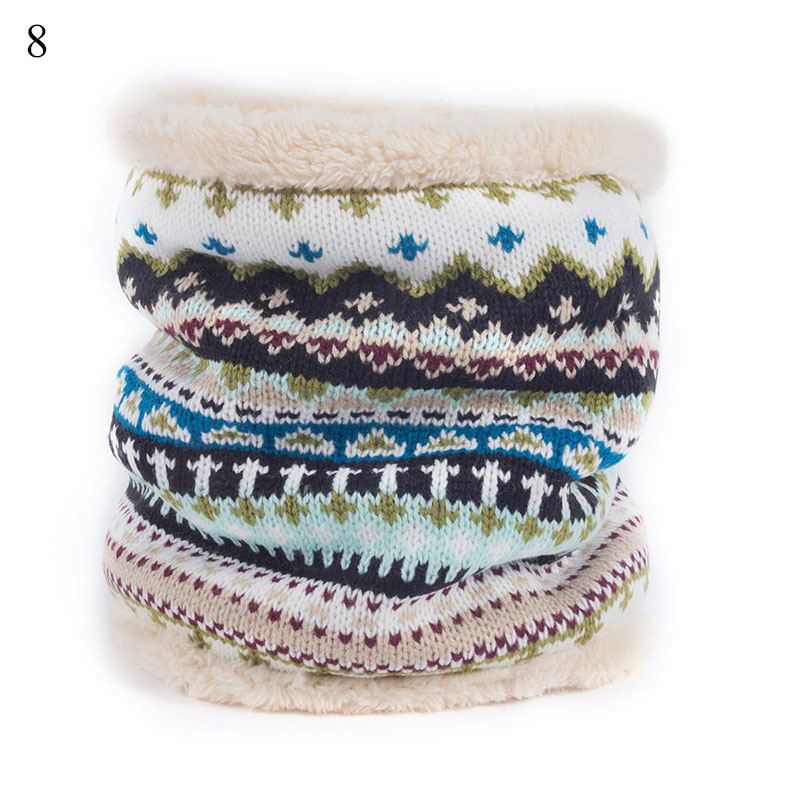 Xmas Winter Snood Warm Male Soft Fleece Scarves Women Knitted Scarves Men Winter Scarf Ring For Men Neck Shawl Snood Wrap Collar: 8