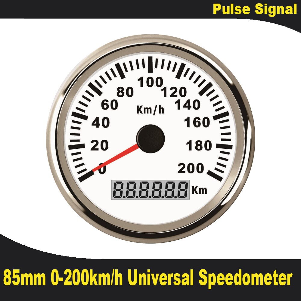 Eling 120/200km/ h nopeusmittari auton mittarit 85mm nopeusmittaria matkamittari moottoripyörän kääntymismittarit 9-32v ( pulssisignaali): 200km- ws