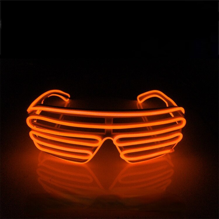 LED Luminous Glasses Halloween Glowing Neon Christmas Party Bril Flashing Light Glow Sunglasses Glass Festival Supplies Costumes: Orange