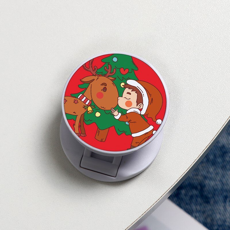 Universele mobiele telefoonhouder, kerst hert cartoon telefoonstandaard, vingerringhouder voor iphone, telefoonbeugel, standaard: Kho-zdzjbai-sdnvhlu