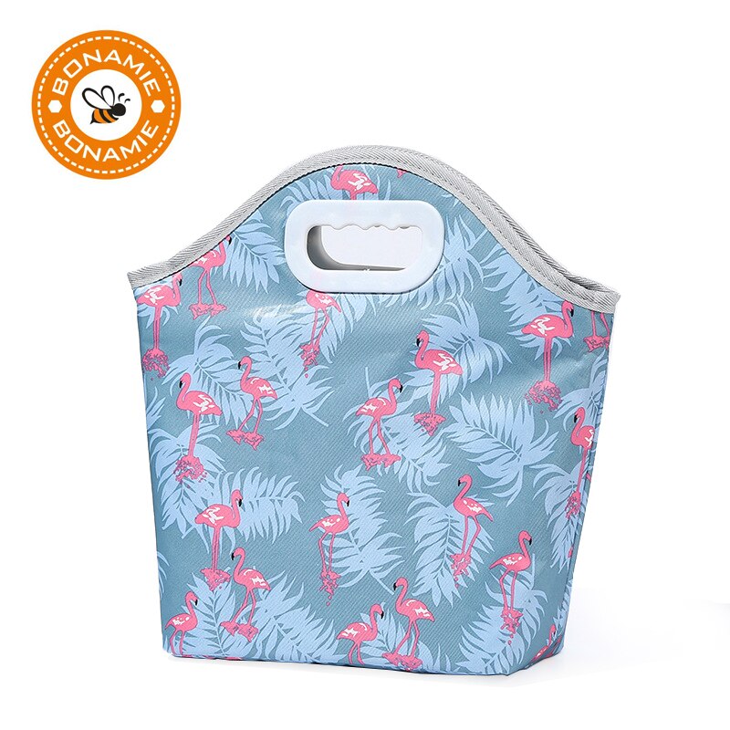 Bonamie Leuke Cartoon Flamingo Lunch Tas Geïsoleerde Tote Koeler Thermische Voedsel Picknick Ijs Zak Voor Vrouwen Kind Grote Capaciteit Pakket