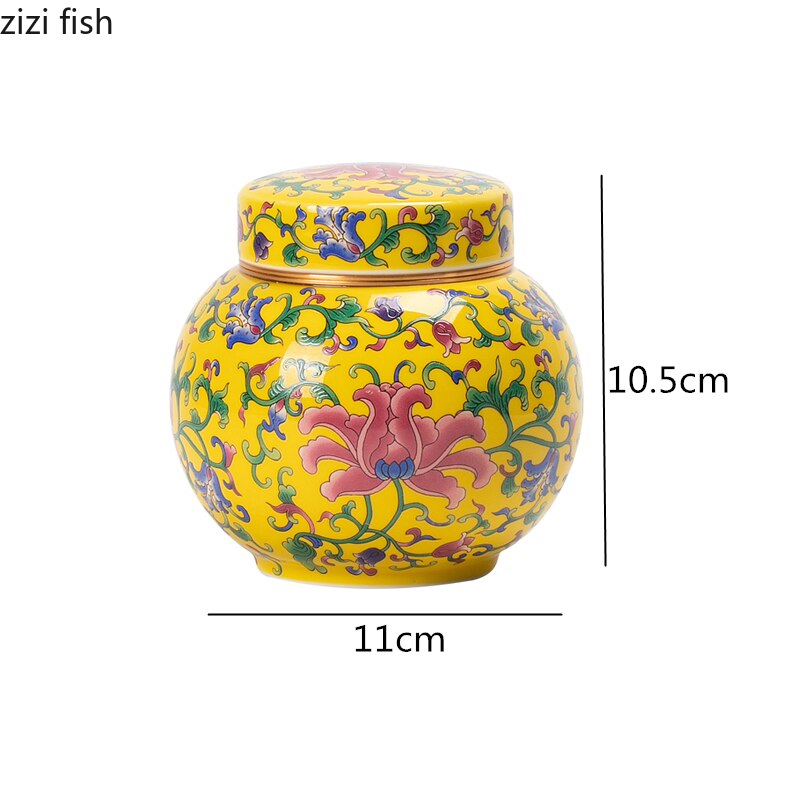 Tea Caddy Ceramic Jar Tea Box Storage Tank Kitchen Food Container Decorative Jar Tea Organizer Tea Tins Organize Box Sugar Bowl