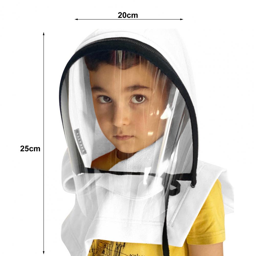 Kid Clear Hooded Hat Anti-spray Reusable Full Face Unisex Protective Hat for Camping