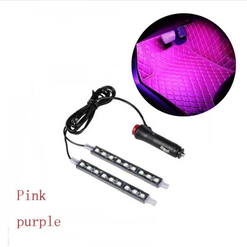 Lampe d'ambiance 2 en 1 pour Peugeot LED, lampe de décoration, pieds de voiture, 9 206, 207, 208, 301, 307, 308, 407, , 3008, 4008: Pink purple