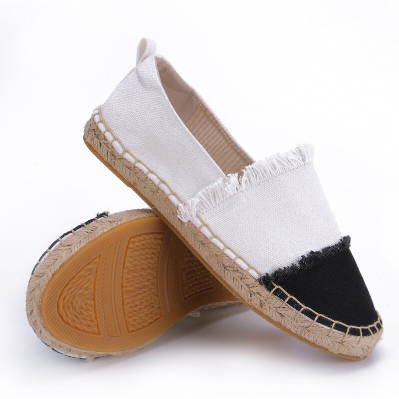 MInmclas chaussons pour femmes Bling été confortable dames femmes chaussures Espadrilles décontracté respirant lin chanvre toile pour les filles: white / 10
